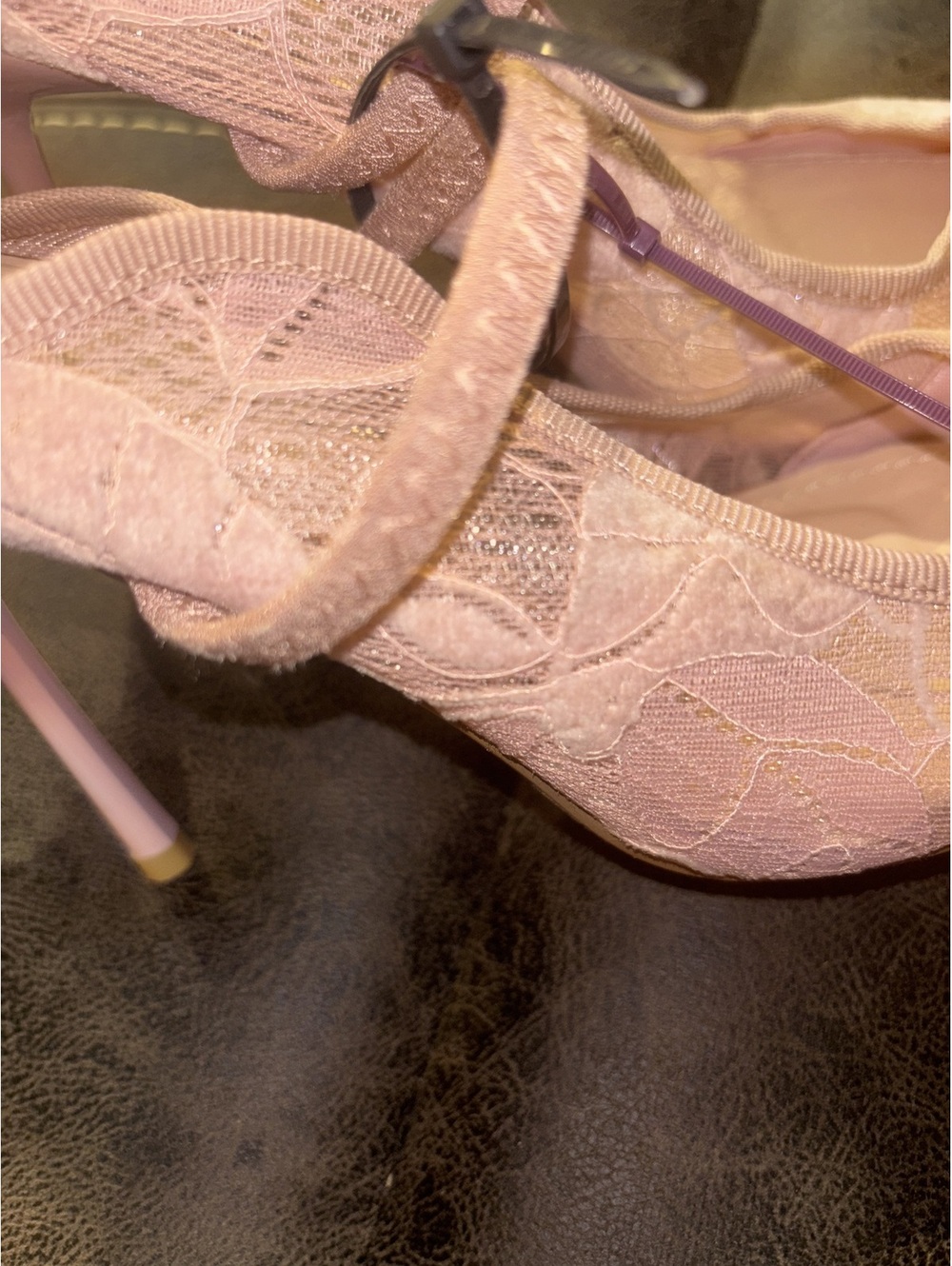Lulus Pink Lace Pointed Toe Slingback Heels Womens Size 8 Stiletto Pumps - Picture 4 of 6